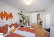 Helle, klimatisierte und möblierte Stadtwohnung: 2 Zimmer + Küche + Balkon (Abendsonne!) nahe U1 ab 1.8.26
