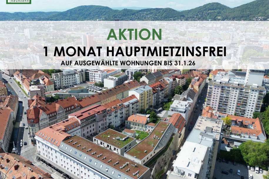 Charmanter Altbauflair in zentraler Toplage – Wohnen im Styria Center Graz - JETZT ANFRAGEN, Wohnung-miete, 521,57,€, 8020 Graz(Stadt)