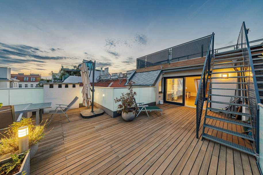 Freiraum über dem Servitenviertel: Großzügige DG-Maisonette mit herrlicher Aussicht und zusätzlichem Studio, Wohnung-kauf, 1.850.000,€, 1090 Wien 9., Alsergrund