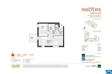 Nachhaltige Investition in eine aufstrebende Umgebung: Die PARK FLATS, Wohnung-kauf, 180.000,€, 1030 Wien 3., Landstraße