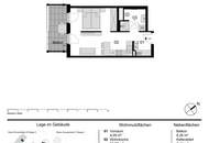 Erstbezug - 1,5-Zimmer-Wohntraum mit Balkon in U-Bahnnähe zwischen Augarten &amp; Roßauer Lände - Fitnessstudio, Sauna, Co-Living-Space!