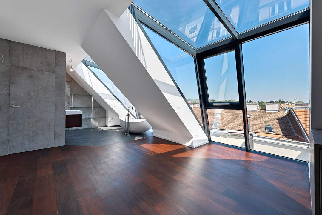 Dachgeschoss-Maisonette mit Traumterrasse &amp; Weitblick beim Aumannplatz