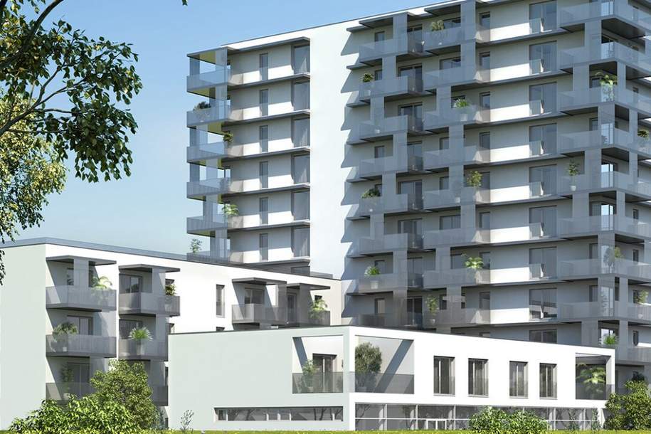 2-Zimmer-Wohnung inkl Küche, französischem Balkon und Kellerabteil mit Blick auf den Hirschstettner Badeteich / ZS15 OG1, Wohnung-miete, 749,99,€, 1220 Wien 22., Donaustadt