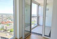 U1 Kagran - Blick über Wien - Loggia - Fitnessraum - Deckenkühlung - Sauna - Pool am Dach