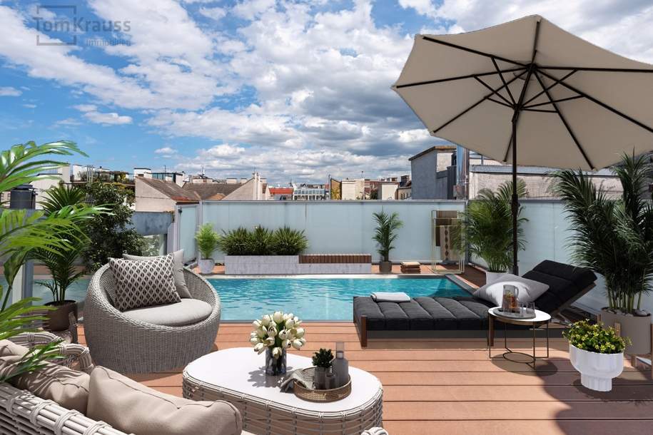 EINZIGARTIGES LUXUS-PENTHOUSE MIT POOL IN TOP LAGE, Wohnung-kauf, 2.799.000,€, 1020 Wien 2., Leopoldstadt