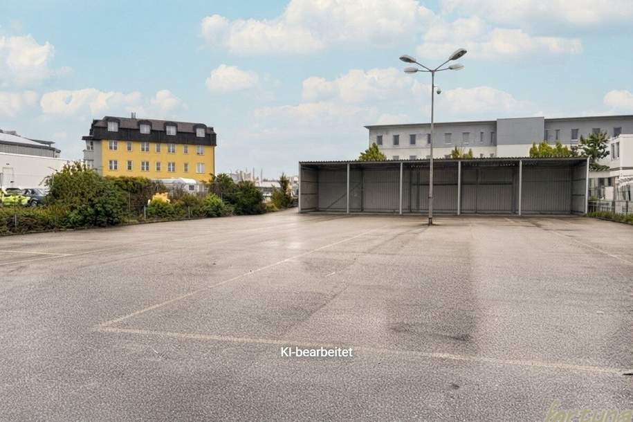 1.888 m² befestigte Gewerbe- & Lagerfreifläche mit Flugdach, Grund und Boden-miete, 3.060,00,€, 3105 Sankt Pölten(Stadt)