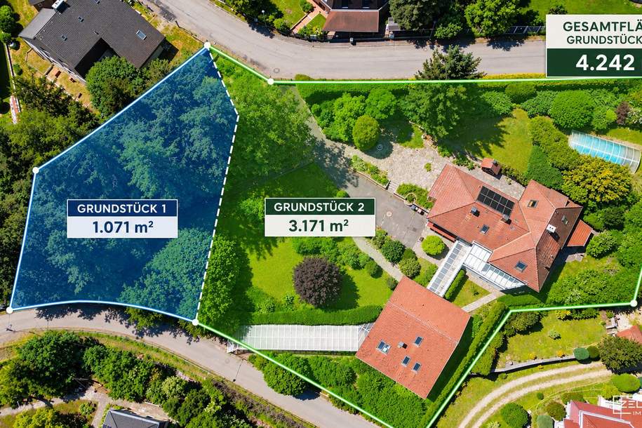 BAUGRUNDSTÜCK IN MAUERBACH – 4.242 m² IN RUHIGER HANG- UND GRÜNLAGE MIT ENTWICKLUNGSPOTENZIAL | MIT ALTBESTAND | ZELLMANN IMMOBILIEN, Grund und Boden-kauf, 1.498.000,€, 3001 Sankt Pölten(Land)