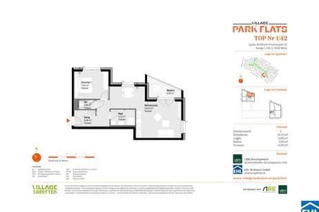 Anlage mit Potenzial: Modernes Wohnen in den PARK FLATS im 3. Bezirk, Wohnung-kauf, 180.000,€, 1030 Wien 3., Landstraße