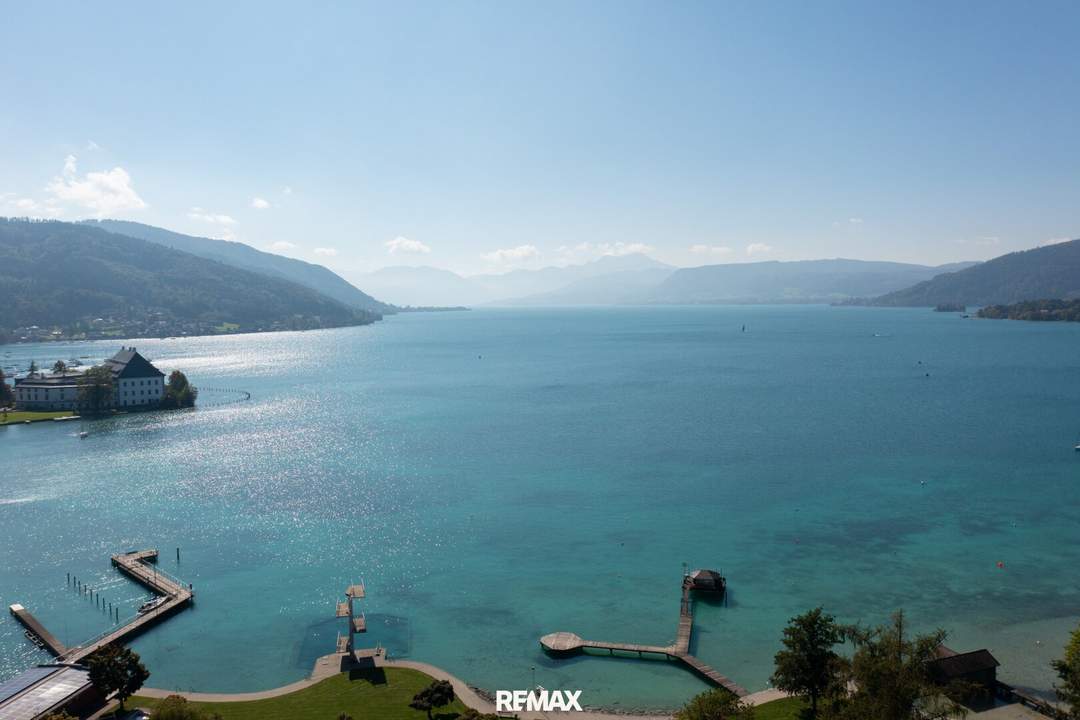 Wenn ich den See seh, brauch ich kein Meer mehr! Panoramatischer Seeblick auf den Attersee.