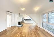 Bis Feb. 2028 befristet vermietete klimatisierte Dachgeschoss Maisonette mit 2 Terrassen und Kamin nahe Uno City!