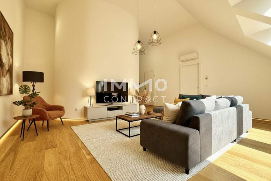 Wohnen auf höchstem Niveau: Luxus-Penthouse mit 3,60 m Raumhöhe und 4 Zimmern, Wohnung-miete, 1.260,00,€, 1130 Wien 13., Hietzing