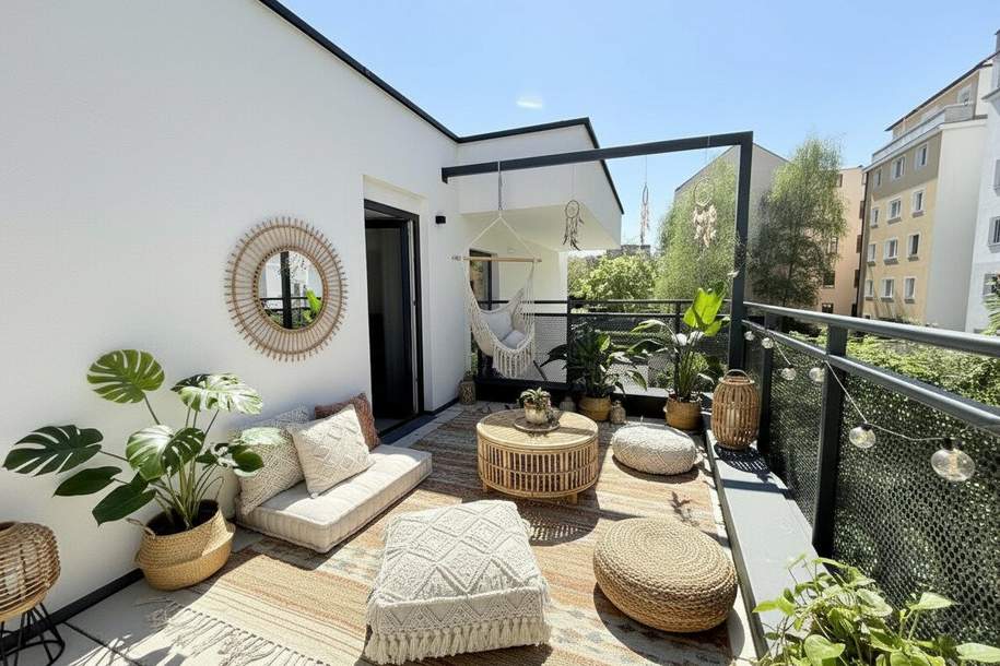 Neuwertige 1-Zi-Wohnung mit 2 Terrassen in 1210 Wien zur Miete! Anmietung MÖBLIERT oder UNMÖBLIERT möglich!, Wohnung-miete, 800,00,€, 1210 Wien 22., Donaustadt