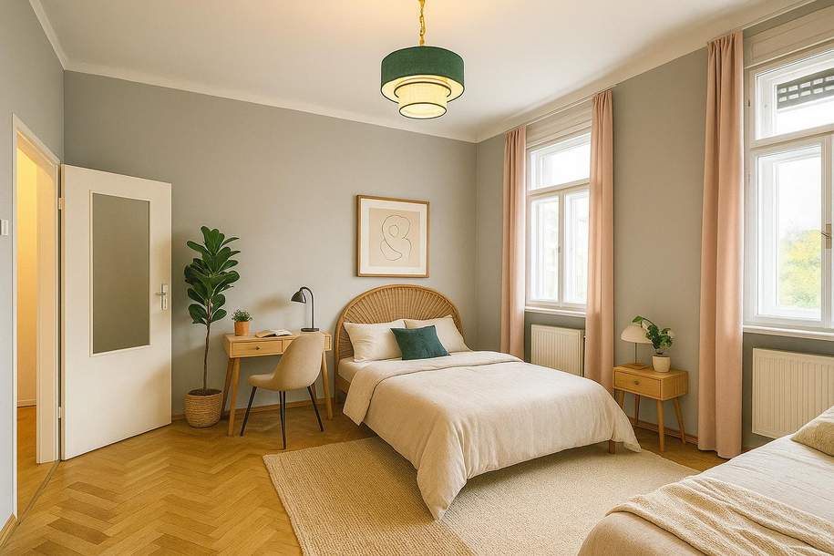 Helle Wohnung mit Altbauflair nahe Augarten, Wohnung-miete, 560,01,€, 8020 Graz(Stadt)