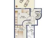 Interessante Maisonette-Dachterrassenwohnung in Innenstadtnähe - 77,86m², 3 Zi., 7,2m² Loggia plus 18m² Dachterrasse!