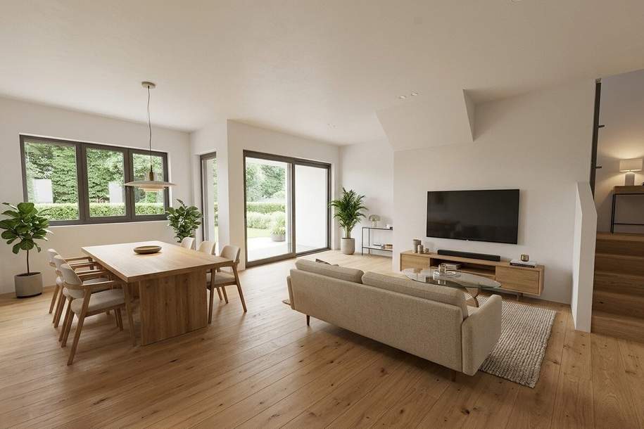 ERSTBEZUG | Wohnen am Fluss | Garten | Terrasse | Panoramablick, Haus-kauf, 394.000,€, 2490 Wiener Neustadt(Land)