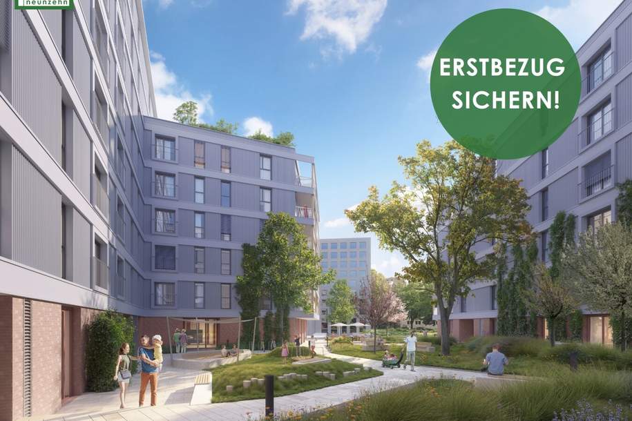 ERSTBEZUG im Village im Dritten: 2-Zimmer-Wohnung inkl. Freifläche mit urbanem Flair & Parknähe, Wohnung-miete, 1.229,00,€, 1030 Wien 3., Landstraße