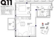 Q11 Leben in Simmering - Balkonwohnung mit 2 Zimmern und Deckenkühlung!