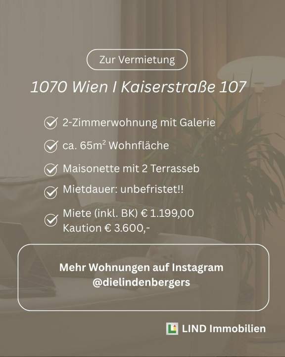 Mietvertrag unbefristet! Termine bitte online buchen (Link steht im Text)