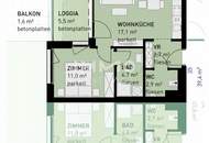 Zuhause in Aspern 2-Zi Erstbezugswohnung mit Balkon in 1220 Wien, U-Bahn-Nähe, Tiefgarage!