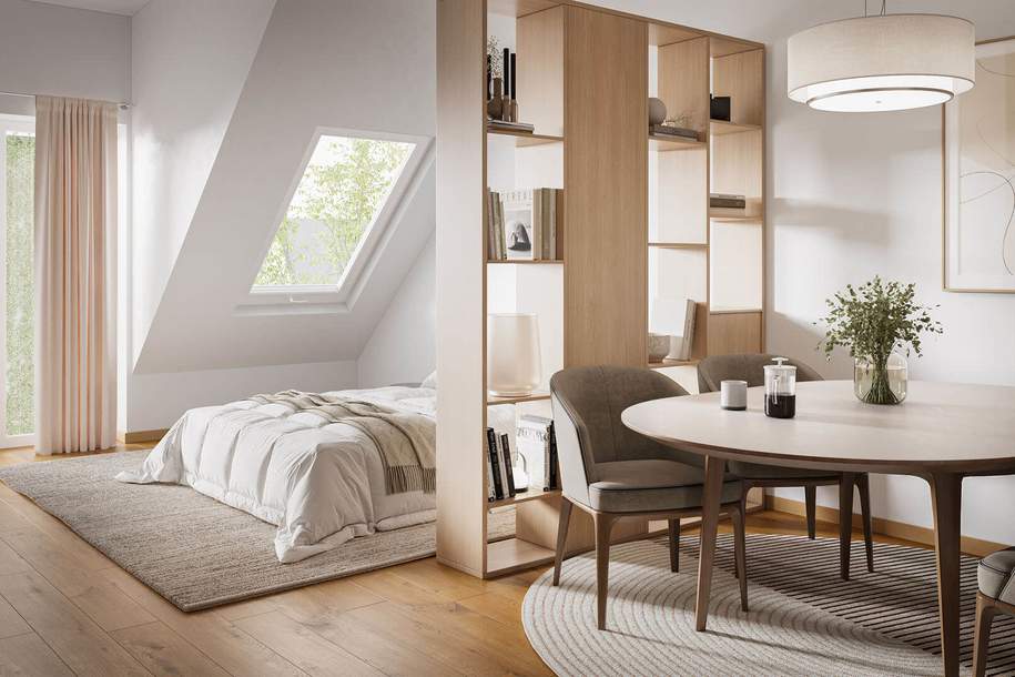 Helle Dachgeschoßwohnung mit Terrasse & Grünblick | 2 Zimmer | ERSTBEZUG, Wohnung-kauf, 272.000,€, 1220 Wien 22., Donaustadt