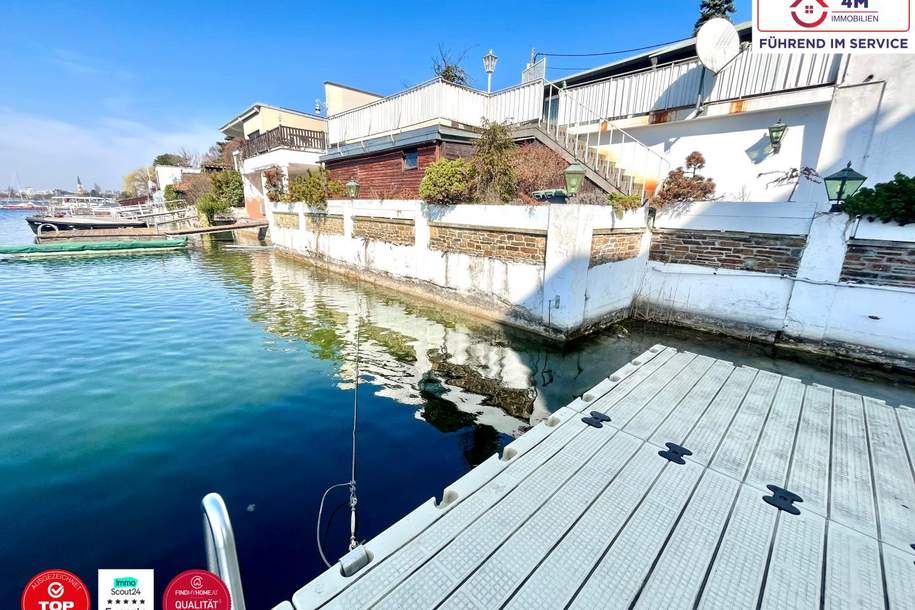 Donau-Juwel direkt am Wasser mit privatem Boots­anlegeplatz, Haus-kauf, 3.499.000,€, 1220 Wien 22., Donaustadt
