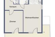 Schicke 2 Zimmer Wohnung + 19 m² Balkon im 7. Stock - NEUWERTIG - Niedrigenergiehaus