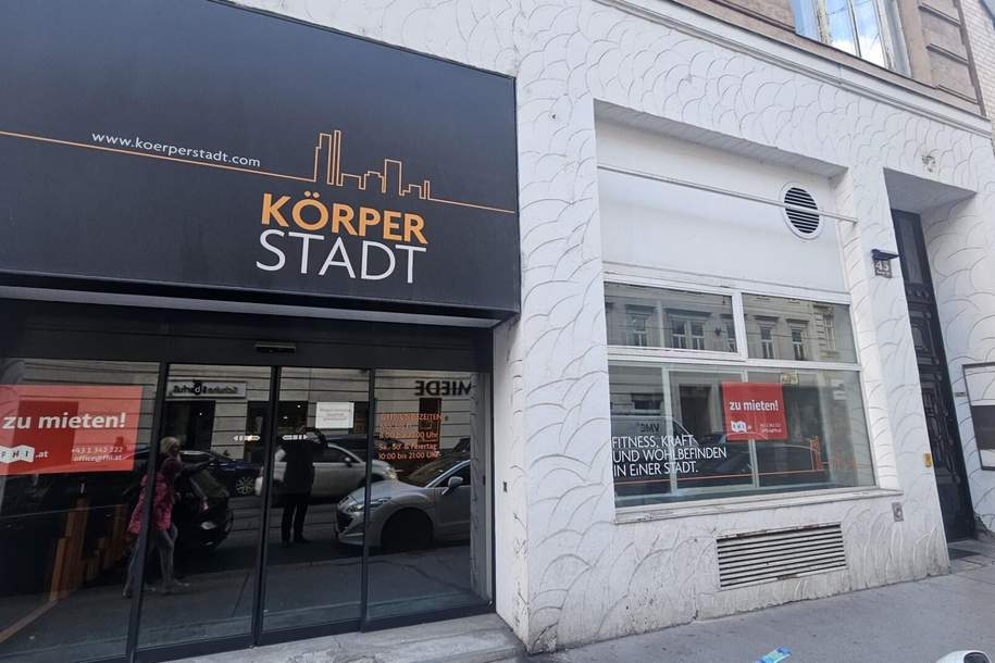 Ablösefreies Geschäftslokal in frequentierter Lage in 1070 Wien-Neubau nähe Bipa, Billa, Spar ideal für Fitnessclub und alle Branchen (ausser Gastro) / Ordination, Gewerbeobjekt-miete, 10.000,00,€, 1070 Wien 7., Neubau