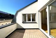 BÖRSE-NÄHE, klimatisiertes 98 m2 Dachgeschoss mit 9 m2 Terrasse, 3 Zimmer, Extraküche, 2 Bäder, Gonzagagasse