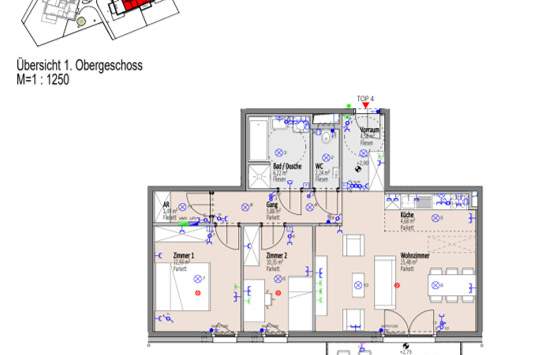 Provisionsfreier Erstbezug in Wr. Neustadt ! Ein viertel Grün, Wohnung-kauf, 329.200,€, 2700 Wiener Neustadt(Stadt)