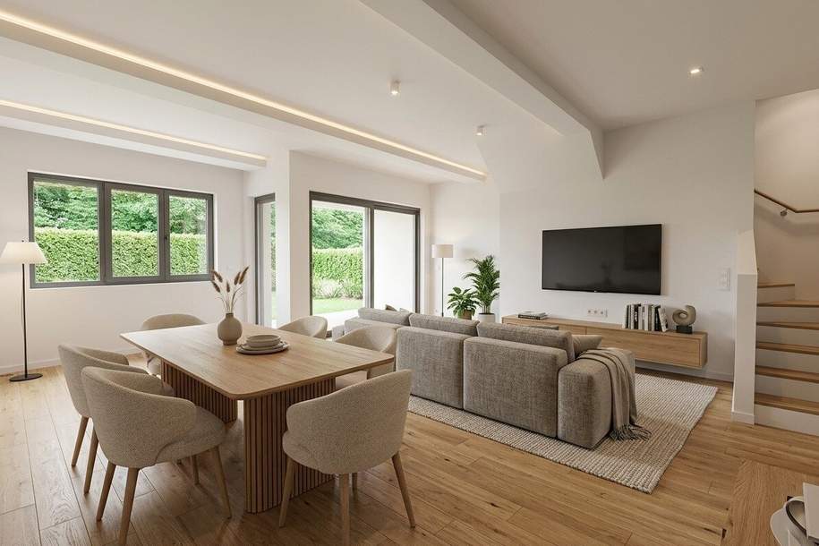ERSTBEZUG | Wohnen am Fluss | Garten | Terrasse | Panoramablick, Haus-kauf, 489.000,€, 2490 Wiener Neustadt(Land)