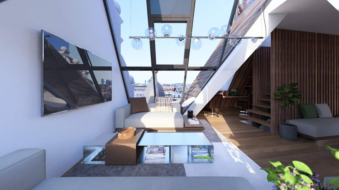 Einmalige Dachgeschosswohnung am Naschmarkt – Mit Vision veredelbar zum 215 m² PENTHOUSE-Juwel mit einmaligen 360°-Blick über Wien