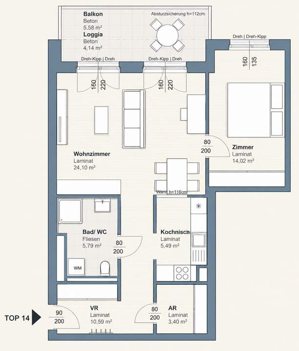 2 Zimmerwohnung in Top Lage