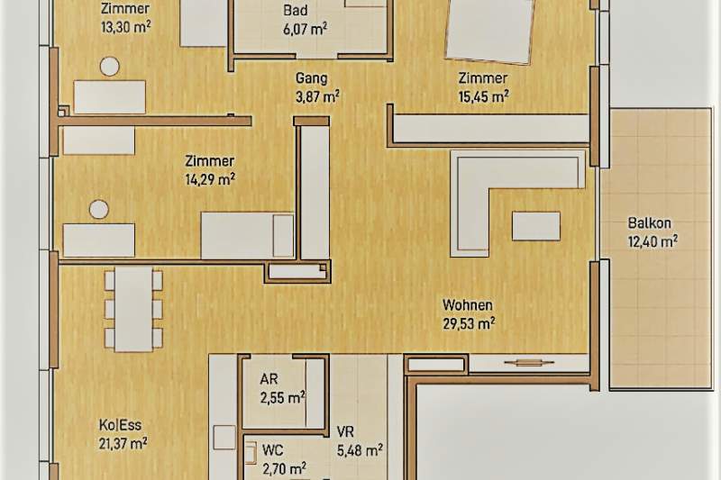 Wohnen in Graz, Eggenberg - Moderne Eigentumswohnung (114m²) mit Balkon! Provisionsfrei!, Wohnung-kauf, 589.000,€, 8020 Graz(Stadt)