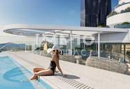 Traum-Apartment mit Rundumblick und 86 qm Balkon . Gym, Sauna, Pool, Bar, Restaurant & Lounges