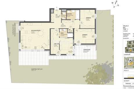 KREMSER WOHNDOMIZIL4Zi- 109qm- Gartenwohnung, Lift, Tiefgarage, in beliebter Grünruhelage, Wohnung-kauf, 265.000,€, 3500 Krems an der Donau(Stadt)