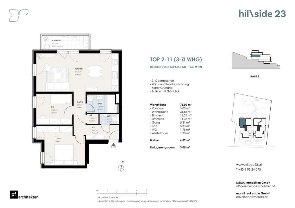 Gut aufgeteilte 3-Zimmer-Dachgeschosswohnung mit Balkon zu verkaufen!