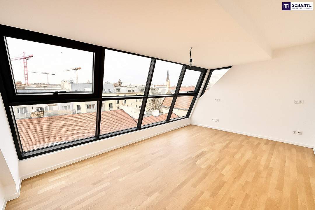 Neubau-Dachgeschoss-Maisonette mit 2 Terrassen, Weitblick, Klimaanlage &amp; Fußbodenheizung