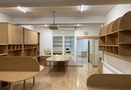 BERLAGASSE, straßenseitiges 117 m2 Büro - Praxis, Großraumbüro, Nebenräume, Küche, Duschbad, möbliert