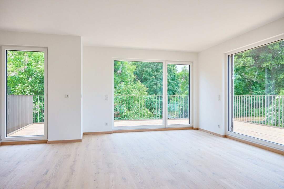 Freier Grünblick &amp; Balkon – moderner Neubau-Erstbezug