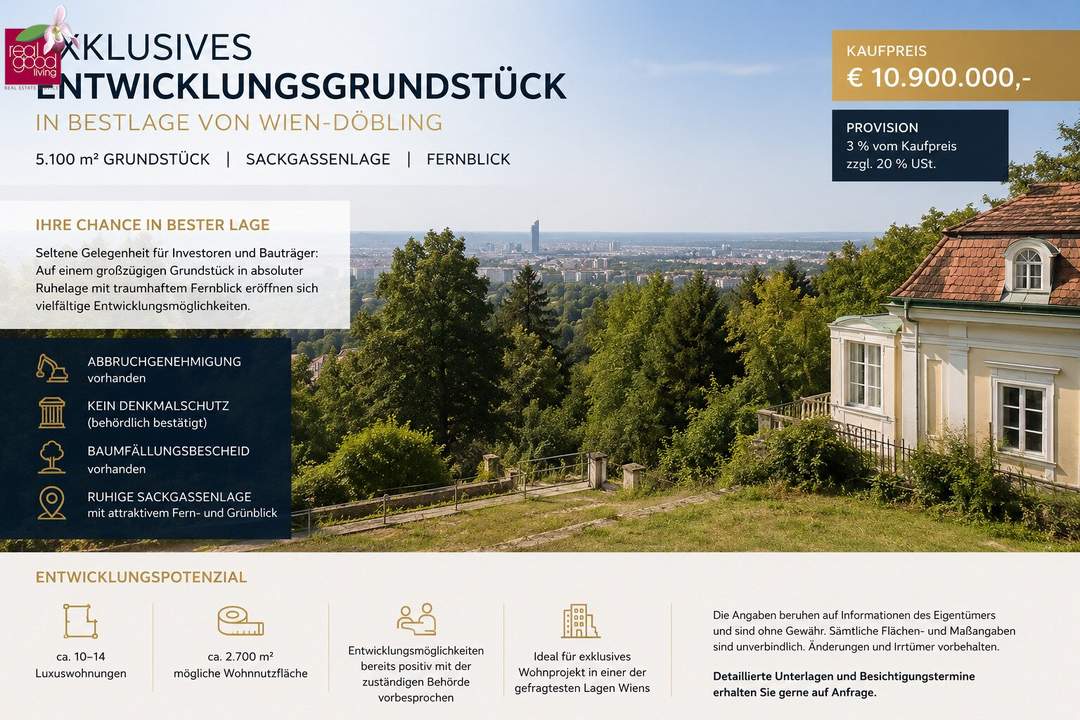 Exklusives Entwicklungsgrundstück in Bestlage von Wien-Döbling
