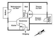 Sehr gepflegte, teilmöblierte 3- Zimmer Balkonwohnung in ruhiger Wohnlage des 23.Bezirks !
