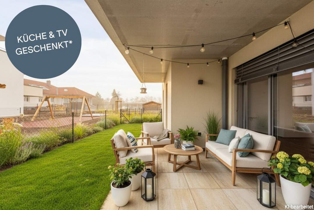PROVISIONSFREI! Ideal geschnittene 3-Zimmer-Wohlfühlwohnung mit Garten | Bezugsfertig