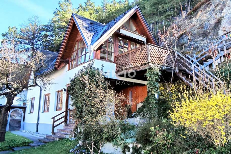 Naturparadies mit Panoramablick - Gepflegtes Einfamilienhaus mit großem Grundstück und Wintergarten, Haus-kauf, 595.000,€, 2763 Wiener Neustadt(Land)