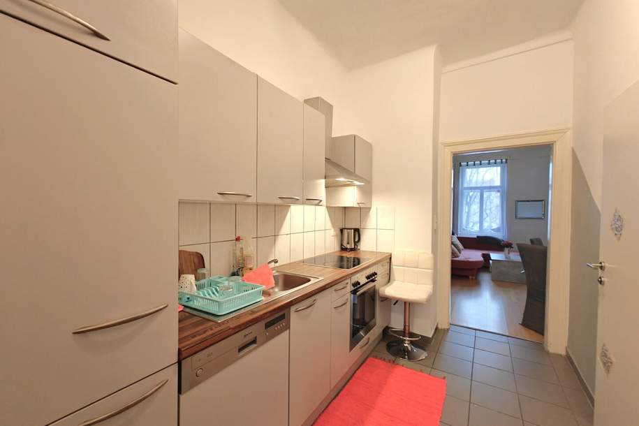 Am Allerheiligenpark: Sonnige Südwest-Ausrichtung + Parkblick + Kompakte Altbauwohnung + Nähe U6 + Fernwärme, Wohnung-kauf, 188.000,€, 1200 Wien 20., Brigittenau