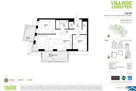 URBAN DAHEIM - VILLAGE IM DRITTEN, Wohnung-kauf, 354.000,€, 1030 Wien 3., Landstraße