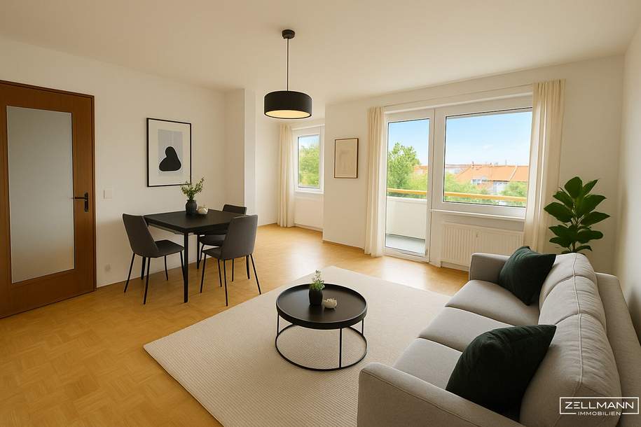 Gepflegte Wohnung mit Loggia, Grünblick, 2 KFZ Stellplätze (optional) und idealer Anbindung | ZΞLLMANN IMMOBILIEN, Wohnung-kauf, 250.000,€, 2351 Mödling