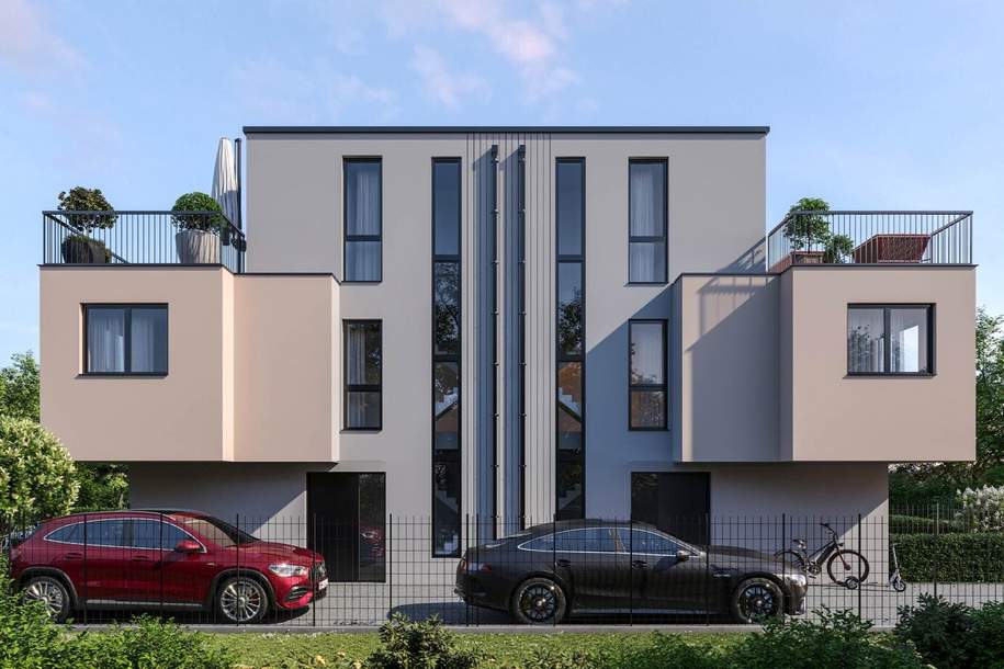 NEUBAU 2026: Modernes Doppelhaus mit Terrasse & Stellplatz! Schlüsselfertige Ausführung!, Haus-kauf, 859.000,€, 1210 Wien 21., Floridsdorf