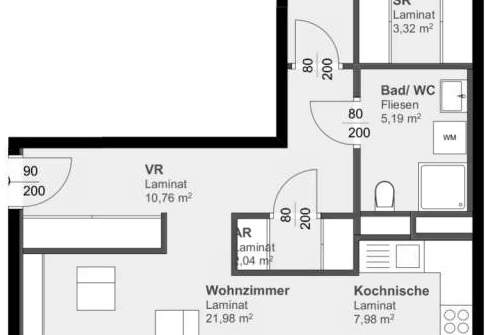 Top-Angebot: Moderne 2-Zimmer-Wohnung mit Loggia &amp; 2 MONATE MIETFREI!, Wohnung-miete, 761,28,€, 8020 Graz(Stadt)