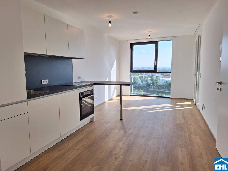 2 Zimmer Wohnung mit hochwertiger Ausstattung und Weitblick über Linz