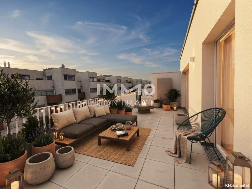Einzigartige 2-Zimmer-Wohnung mit großzügiger Süd-Ost Terrasse!